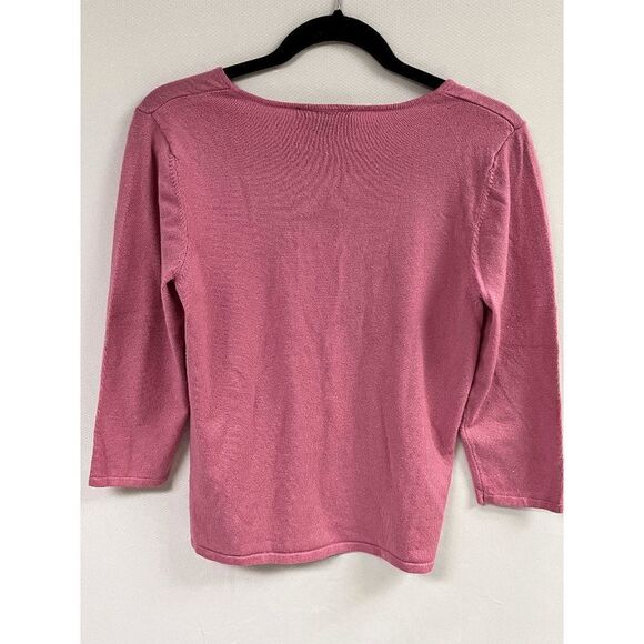 Norton McNaughton Womens Tunic 3/4 Sleeve Ribbed Knit Crew Neck Top Size Medium - Picture 3 of 3